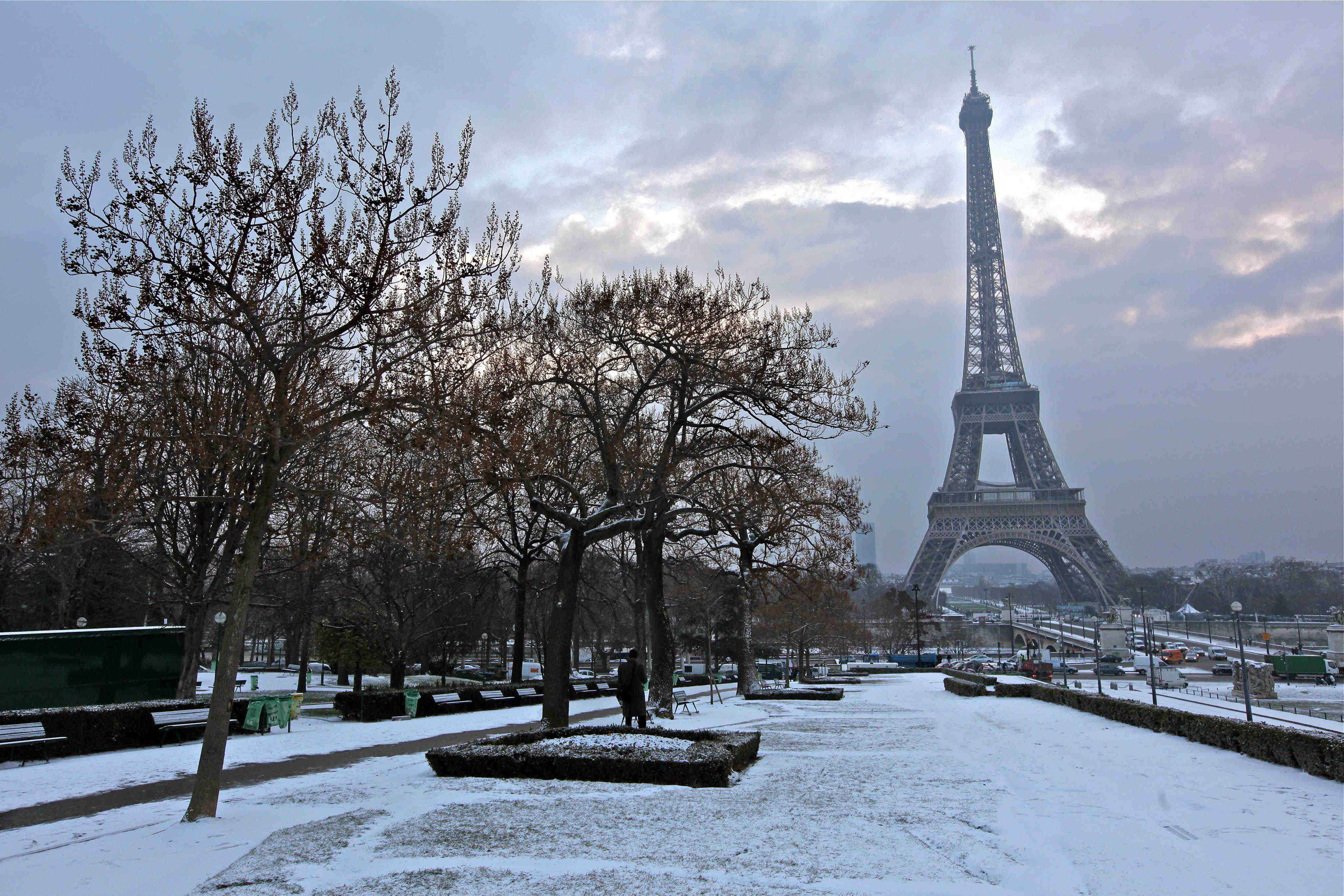 Paris France snow Eiffel Tower Travel Agent Diary